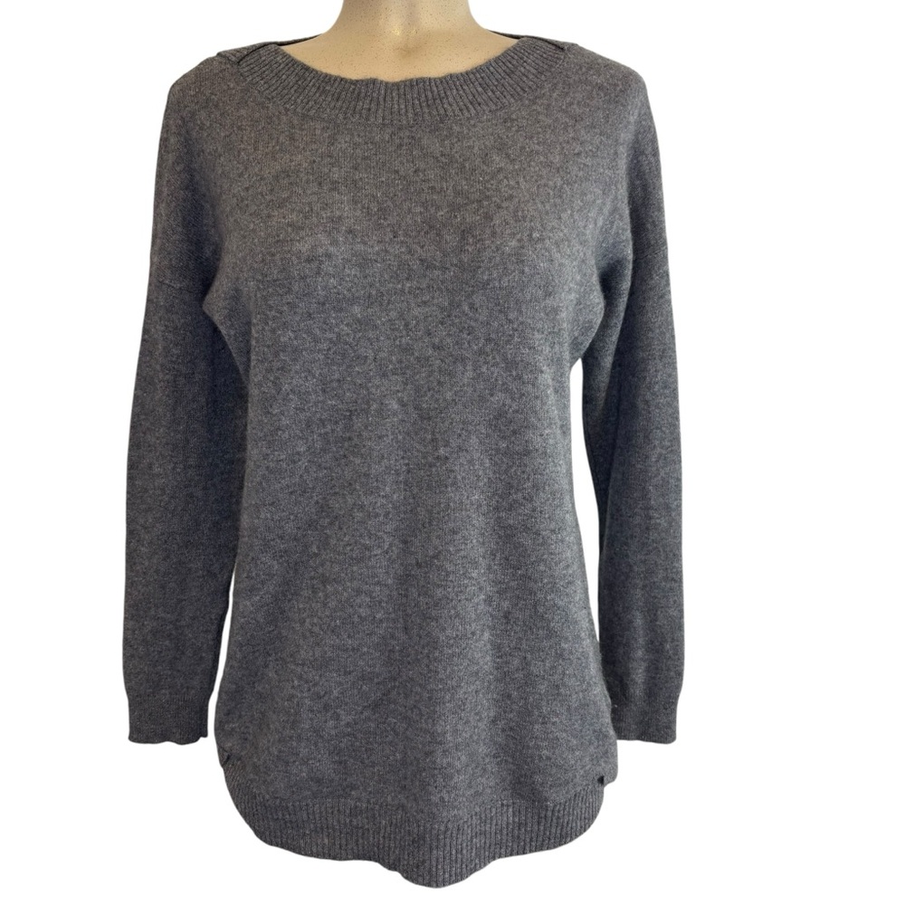 100% Cashmere Gray Pullover Long Sleeve Sweater Tunic Bateau Neckline *No Size